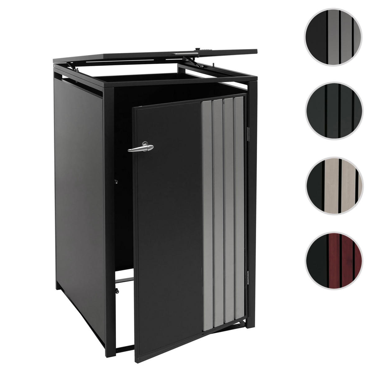 MÜLLTONNENBOX 1er mit Deckel HxBxT 122x68x84cm Anthrazit - Anthrazit, Metall (68/122/84cm) - PROREGAL