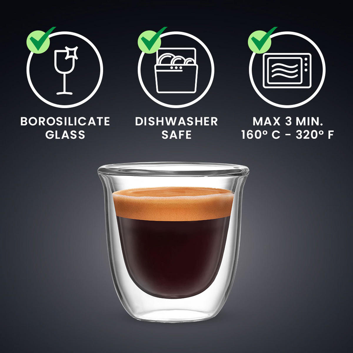 GLASBECHERSET Firenze, 2er Set, Doppelwandig, 200 ml - Transparent, Glas (0.2L) - Bialetti