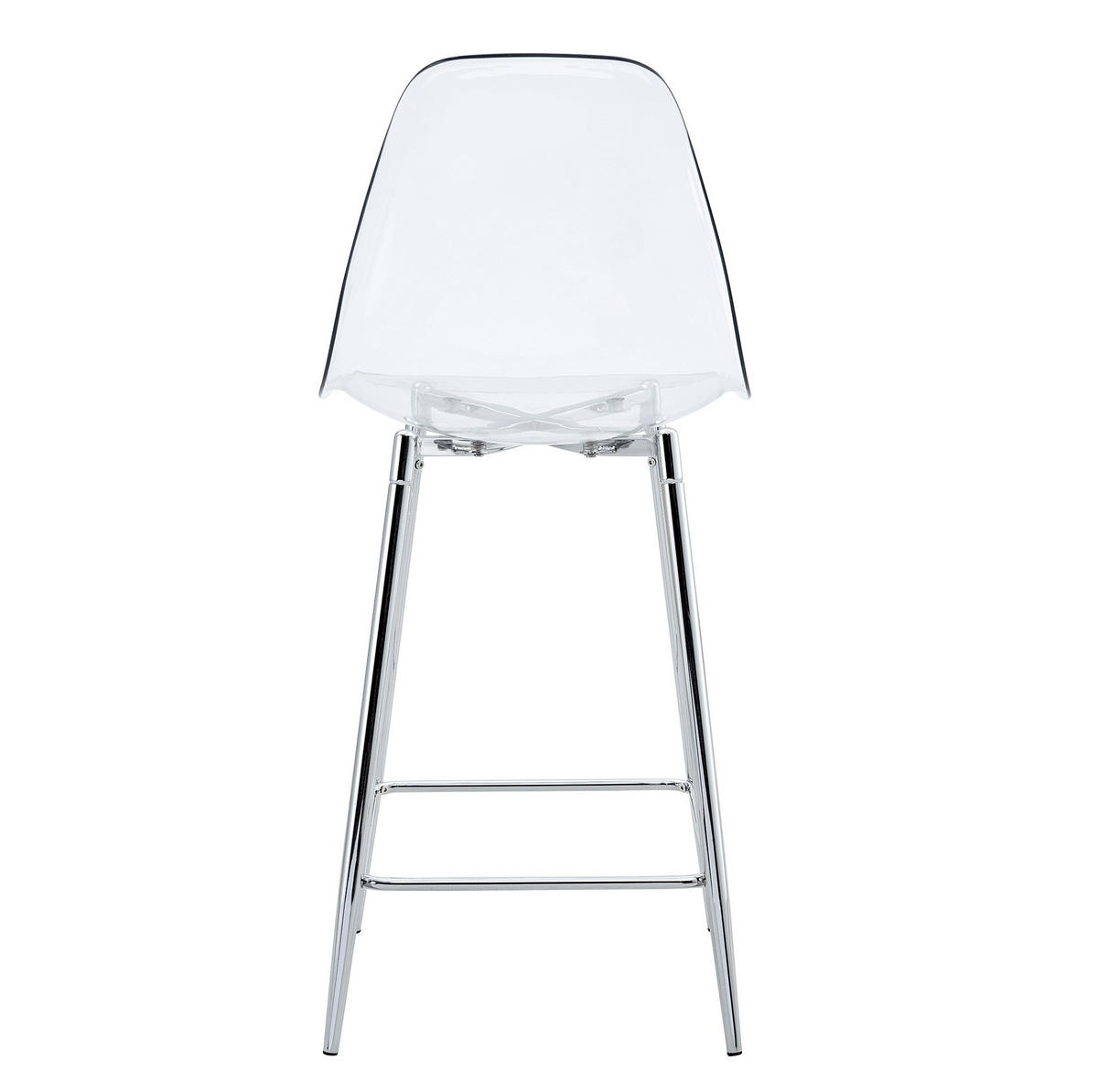 BARHOCKER 2er-Set Transparent Metallgestell Silber - Silberfarben, Metall (45/102/51.3cm) - Meubliv