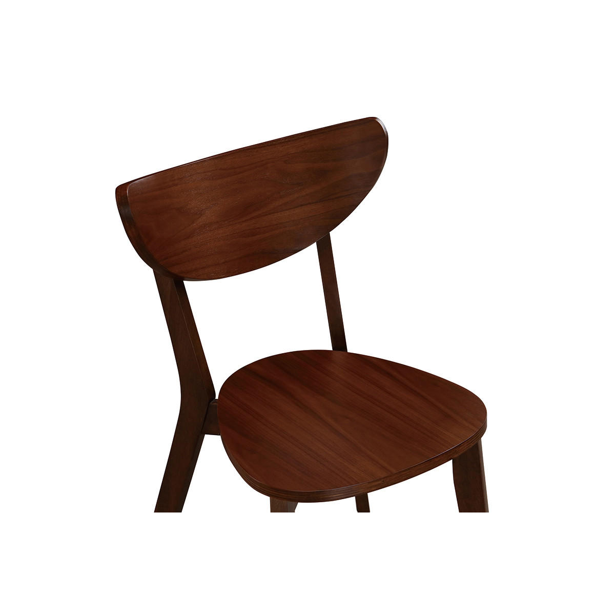 STÜHLE Design Nussbaum LEENA (2er-Set) - Walnussfarben, Holz (54.5/80/50cm) - Miliboo