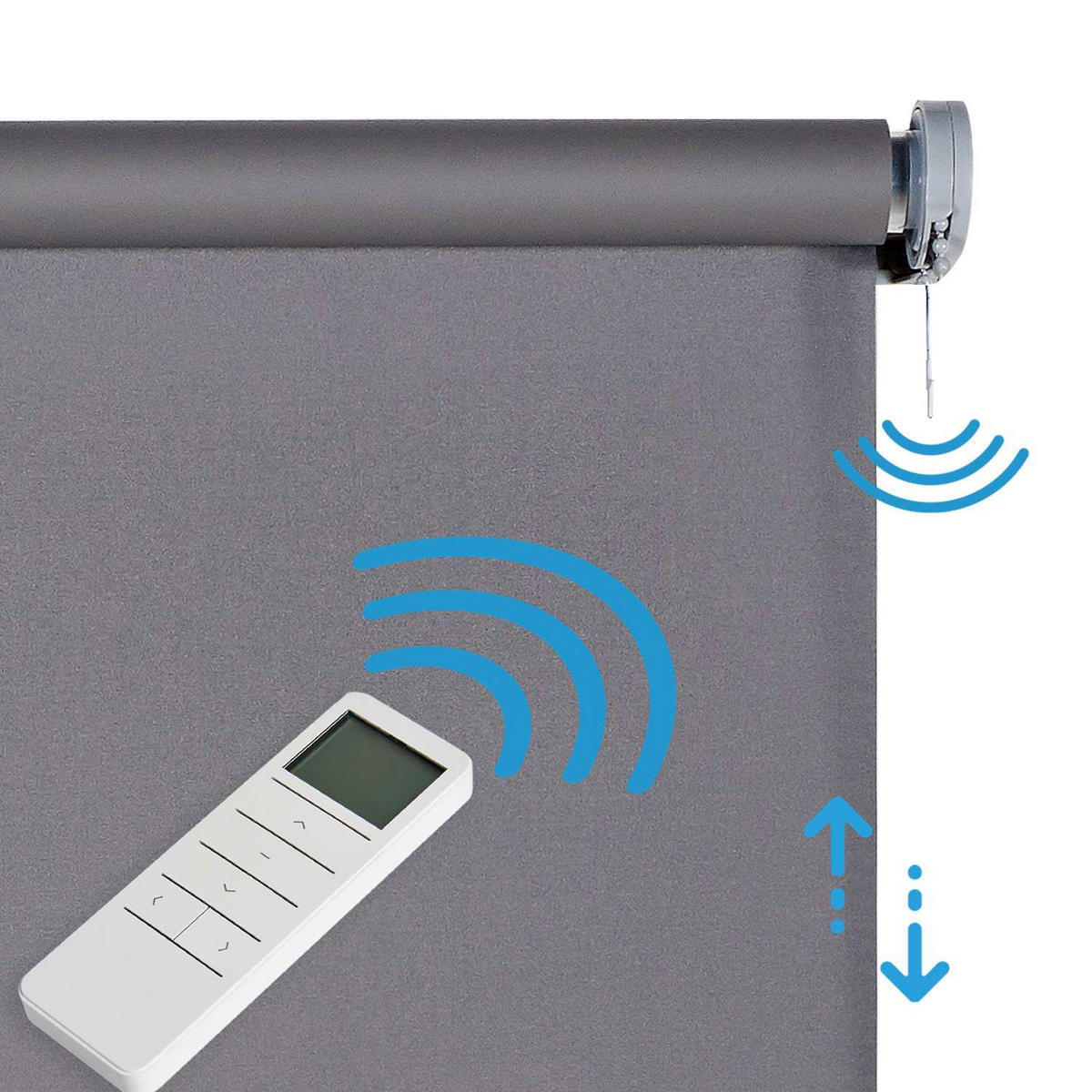 VERDUNKELUNGSROLLO motorisierte Grau 120x250 cm - Grau, Kunststoff (120/250cm) - STORESDECO