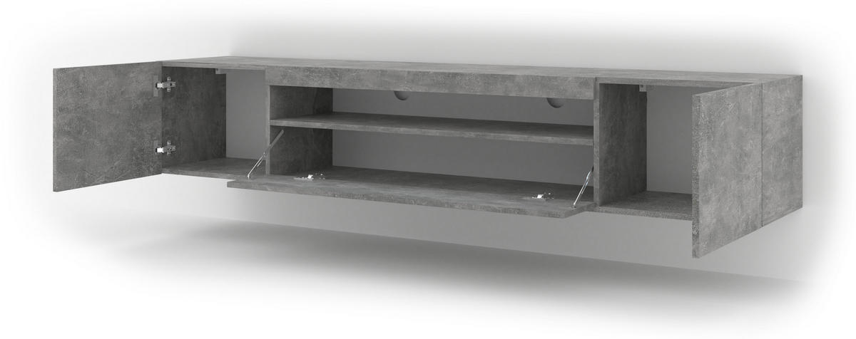 TV LOWBOARD Beton 200/42/37 - Grau, Holzwerkstoff (200/42/37cm) - RAUMHIRSCH FURNITURE