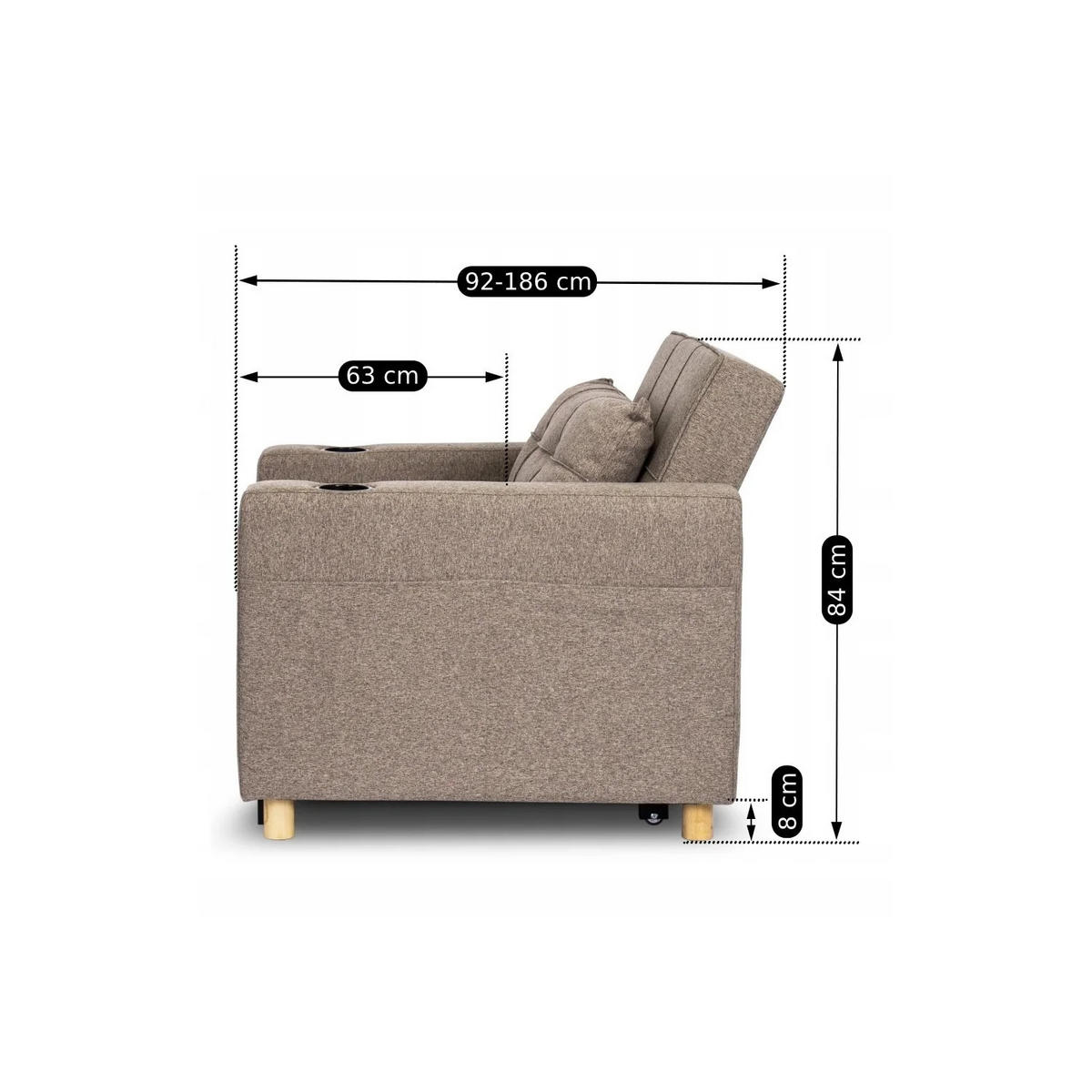 SCHLAFSESSEL SOLOR fürs Wohnzimmer Beige - Beige, Holz/Textil (99/84/92cm) - makarowski meble