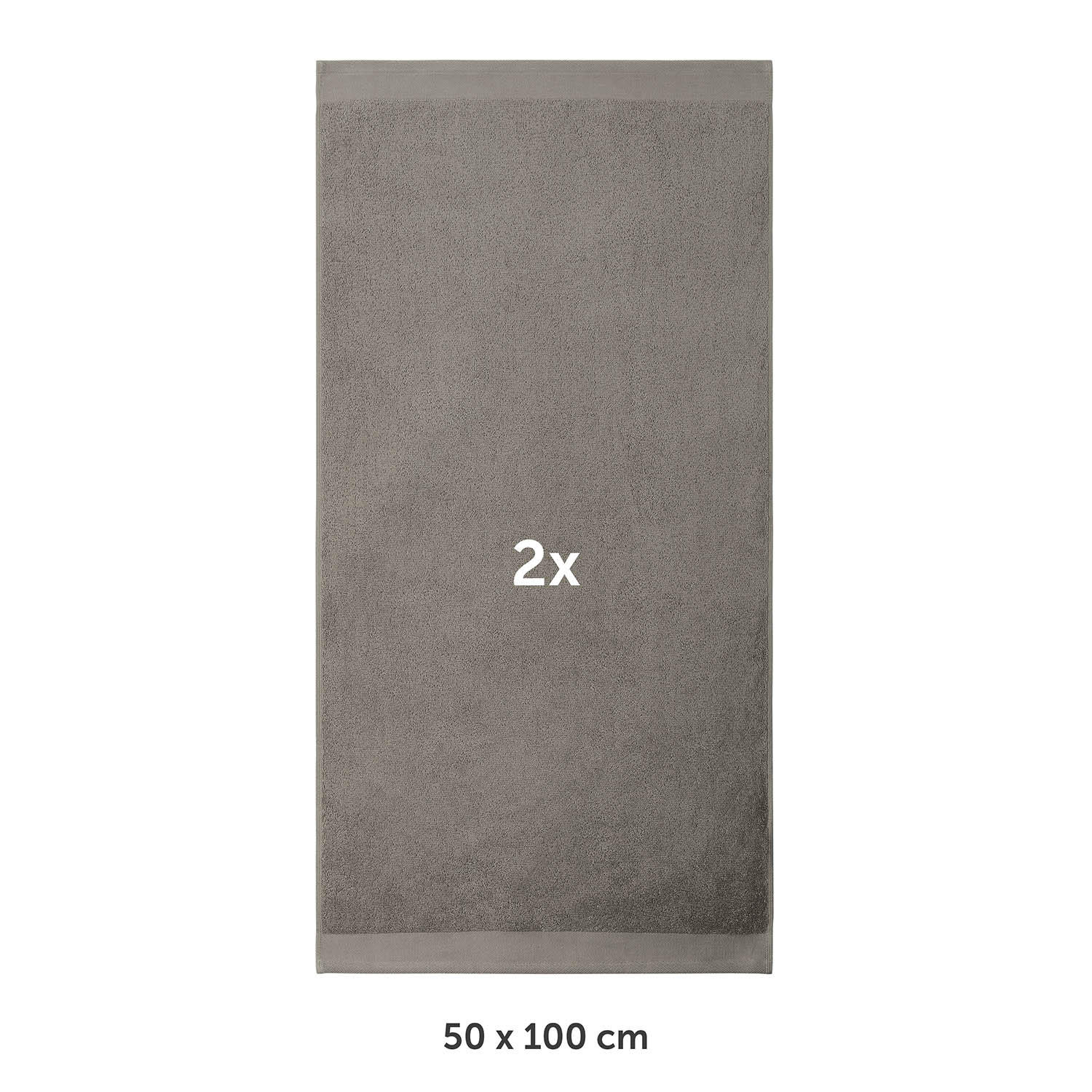 HANDTUCH 2er-Set, 2x Handtuch 50/100 cm, Grau - Grau, Textil (50/100cm) - Blumtal