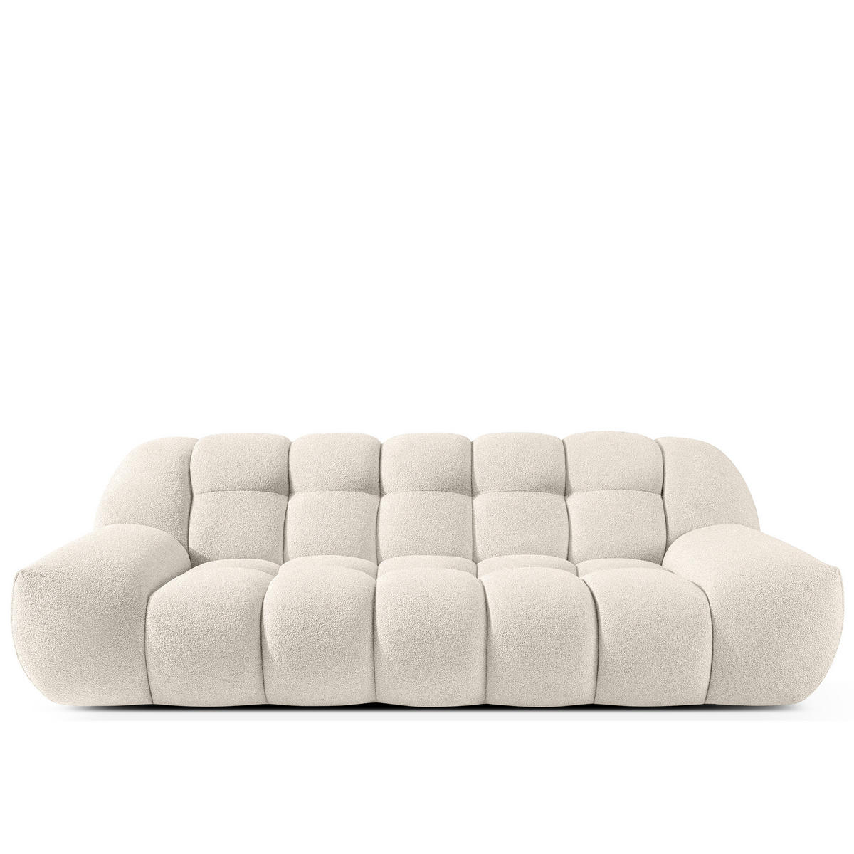 EINZELSOFA VENA Bouclé, Weiß - Weiß, Holz/Textil (225/72/105cm) - KONSIMO®
