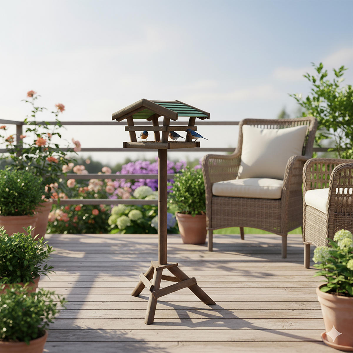 VOGELFUTTERHAUS - Braun, Holz (37/100/28cm) - Relaxdays