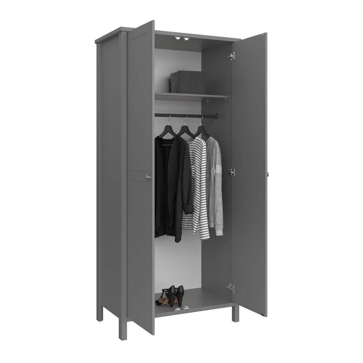 KLEIDERSCHRANK grau - Grau, Holzwerkstoff (89/195/50cm) - ebuy24