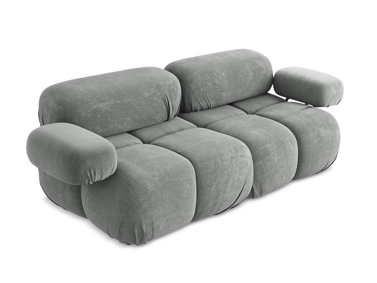 2-SITZER-SOFA Chenille Stoff Grau - Blau/Schwarz, Kunststoff/Textil (190/70/96cm) - Makamii