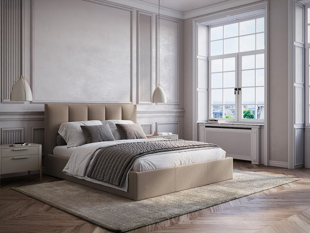 BETT mit Bettkasten - 2 -Sitzer - Polyester - taupe - KILACLO - Braun, Textil (213/211cm) - Vente-Unique