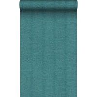TAPETE Leinen-Optik 53 cm x 10.05 m - Türkis, Papier (53/1000cm) - Origin Wallcoverings