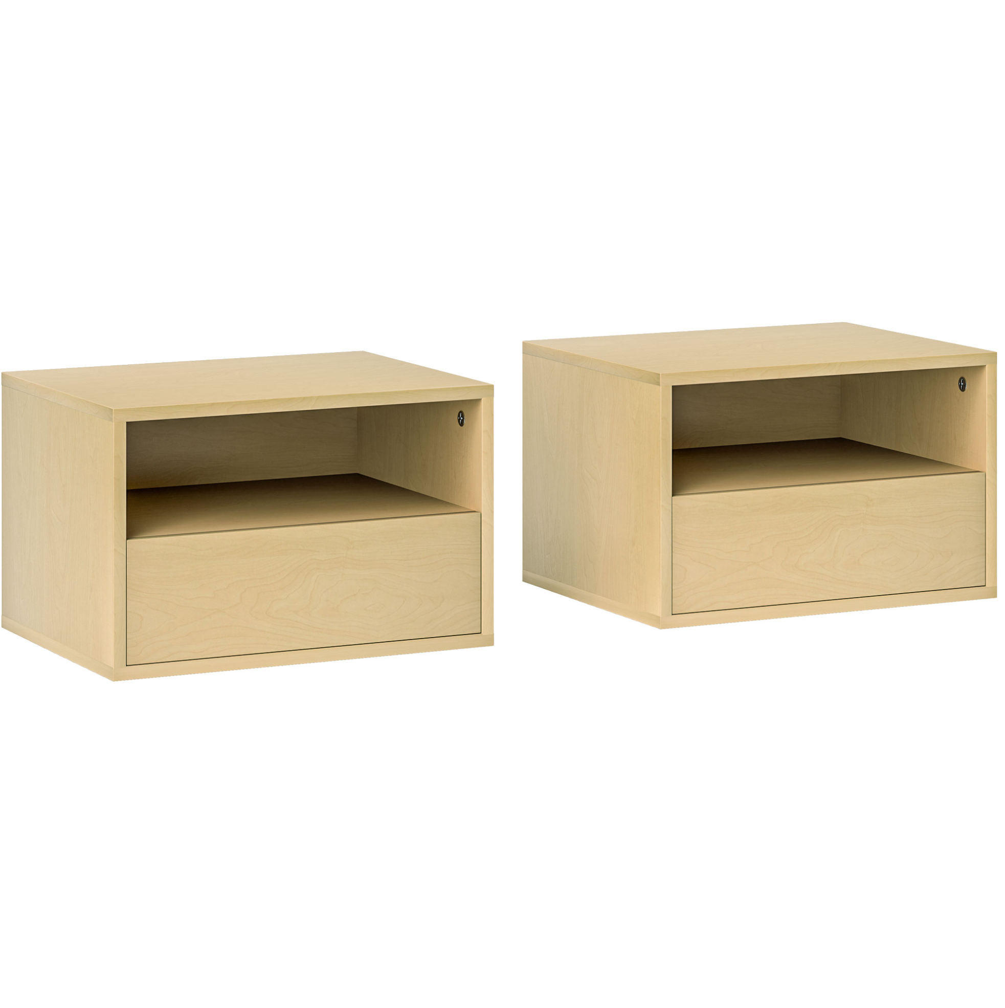 NACHTTISCH-SET 35/45/27,5 cm natur aus Holzwerkstoff wandhängend - Hellbraun, Holz (35/27.5/45cm) - OKWISH