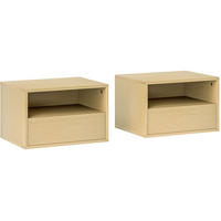 NACHTTISCH-SET 35/45/27,5 cm natur aus Holzwerkstoff wandhängend - Hellbraun, Holz (35/27.5/45cm) - OKWISH