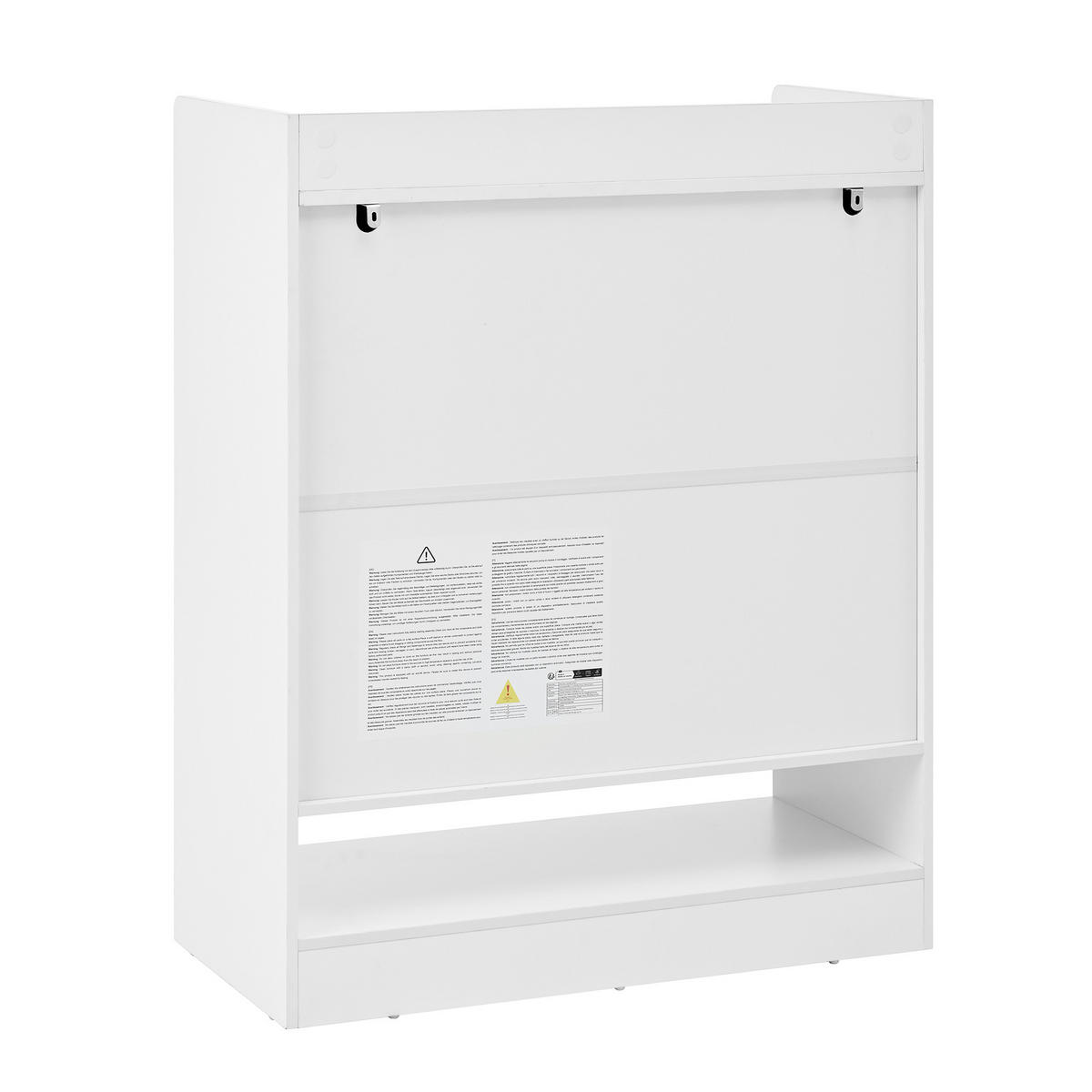 SCHUHSCHRANK Aufbewahrungsschrank mit 3 Türen, 1 Schublade und offenem Fach, MDF weiß schwarz - Weiß, Holzwerkstoff/Metall (75/95.5/36cm) - EVRYAE