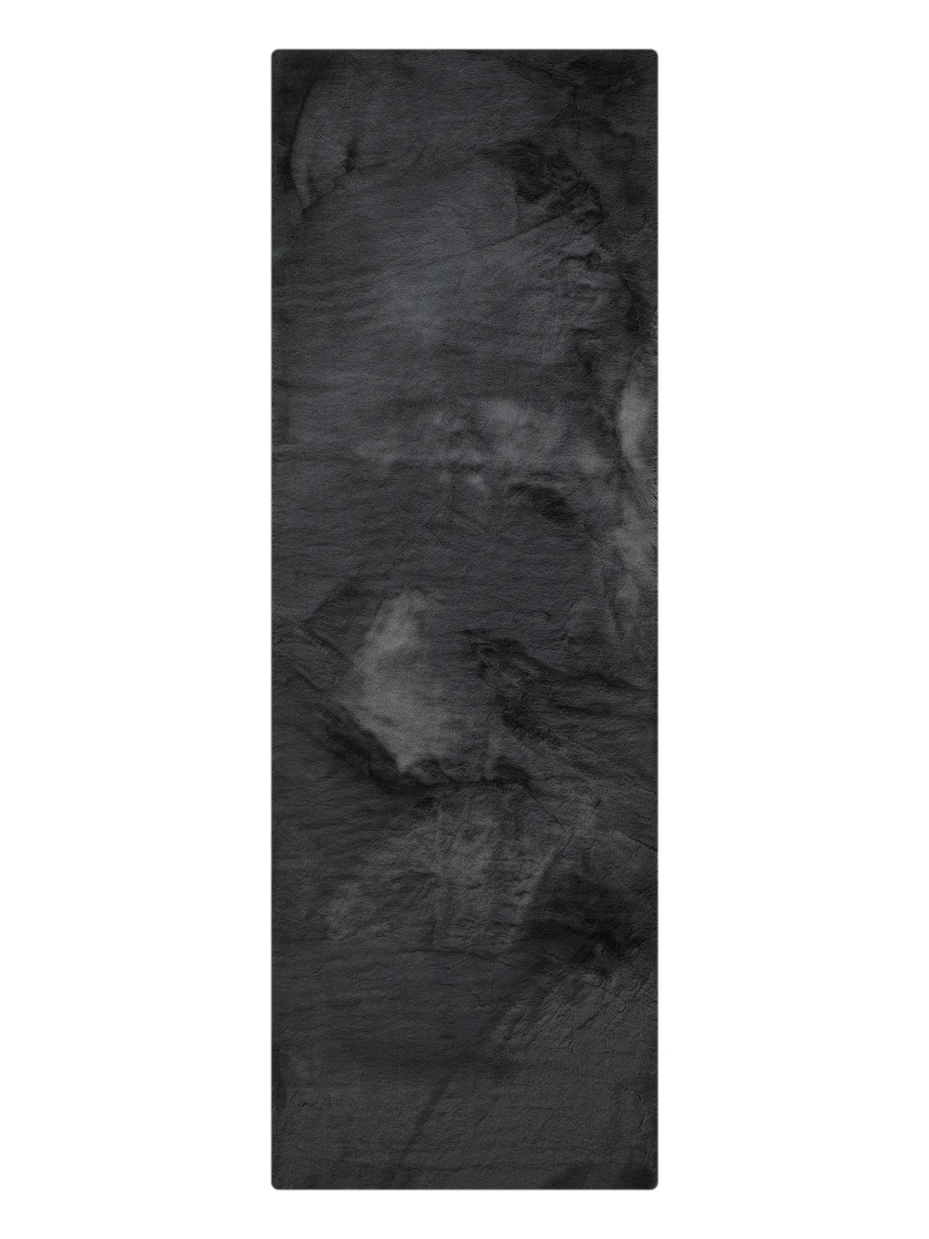 KUNSTFELL-TEPPICH Dave Anthrazit 80x240 cm - Anthrazit, Textil (80/240cm) - benuta Nest
