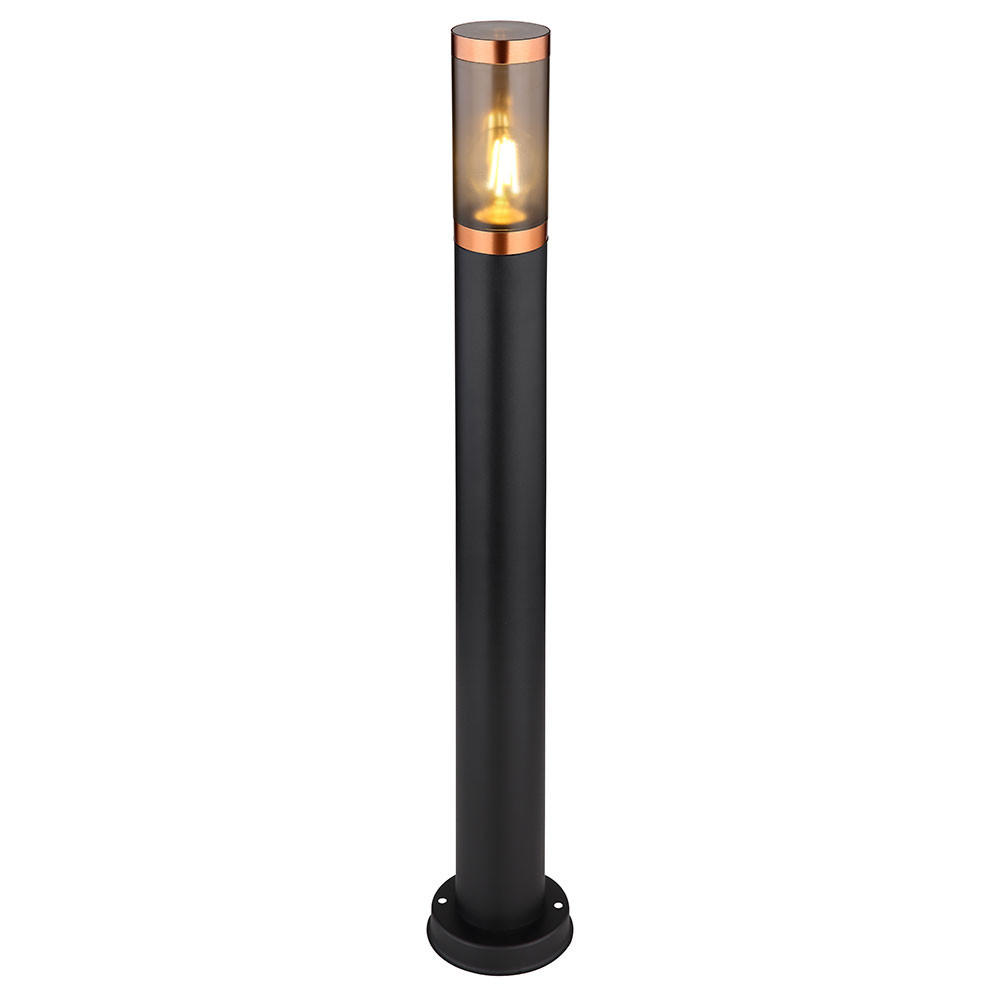 STEHLEUCHTE Kupfer Edelstahl schwarz/rauch IP44 Ø7,6x80 cm - Schwarz, Kunststoff/Metall (12.7/80/12.7cm) - Globo Lighting