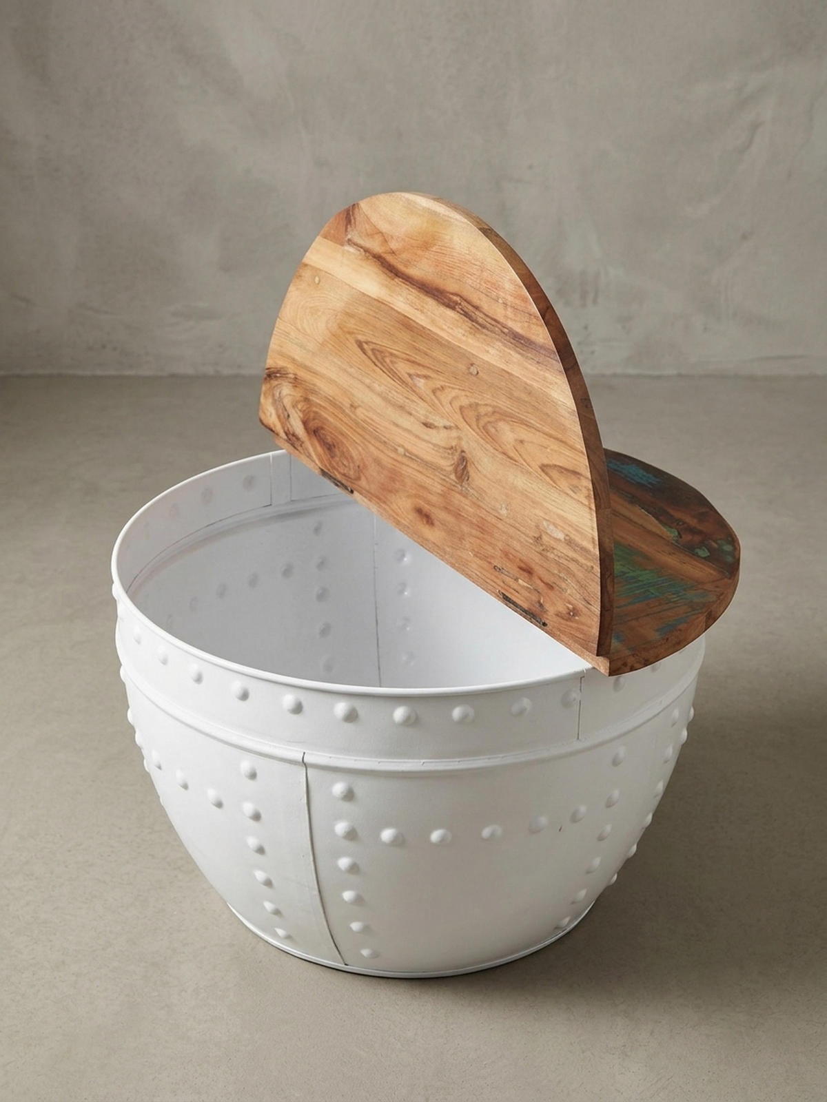 COUCHTISCH Massivholz mit klappbarer Tischplatte im industriellen Stil und Metallgestell, Weiß 60x60x36 cm - Weiß, Holz/Metall (60/60/36cm) - KADIMA DESIGN