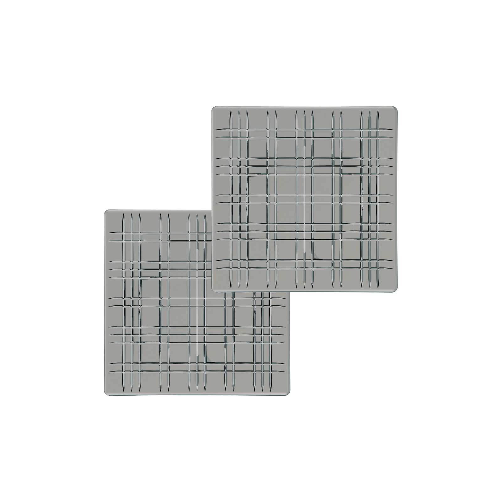 PLATTEN Square grau 21 x 21 cm 2er Set - Grau, Glas (21/1.8/21cm) - Nachtmann