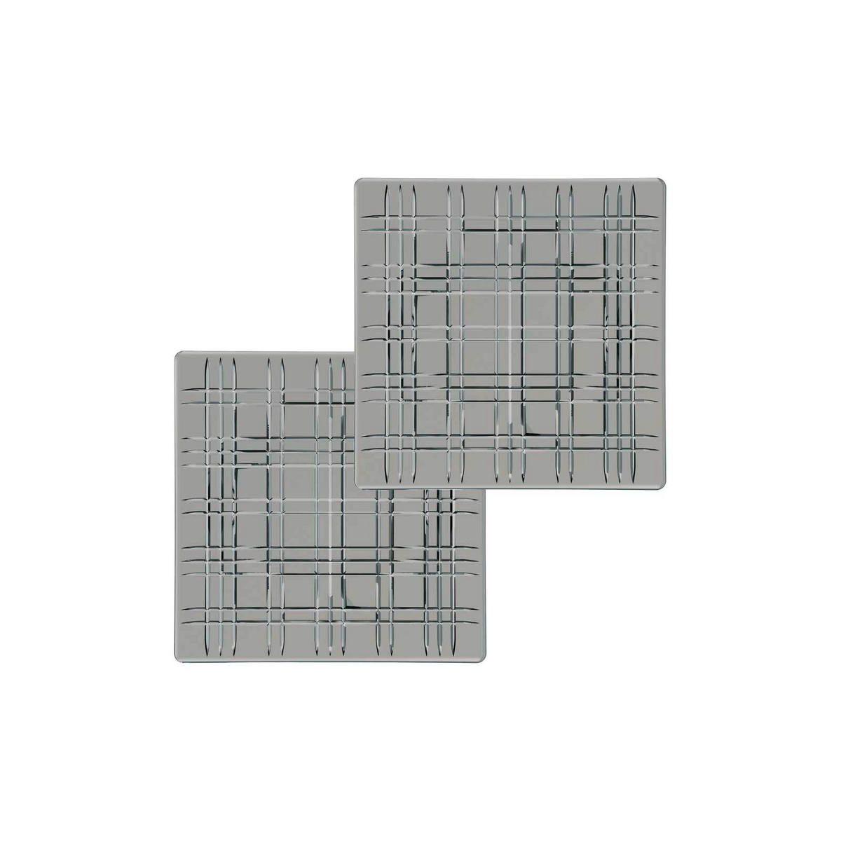PLATTEN Square grau 21 x 21 cm 2er Set - Grau, Glas (21/1.8/21cm) - Nachtmann