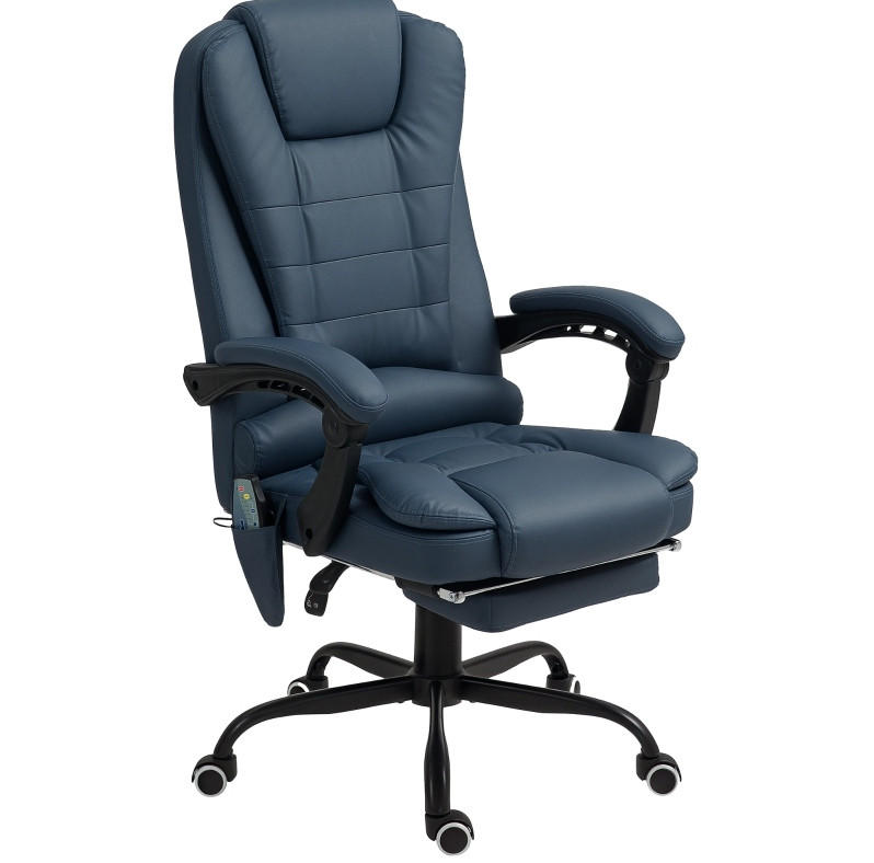 BÜROSESSEL mit Massagefunktion 67 x 67 x 111-121 cm Blau - Blau, Kunststoff (67/121/67cm) - Meubliv
