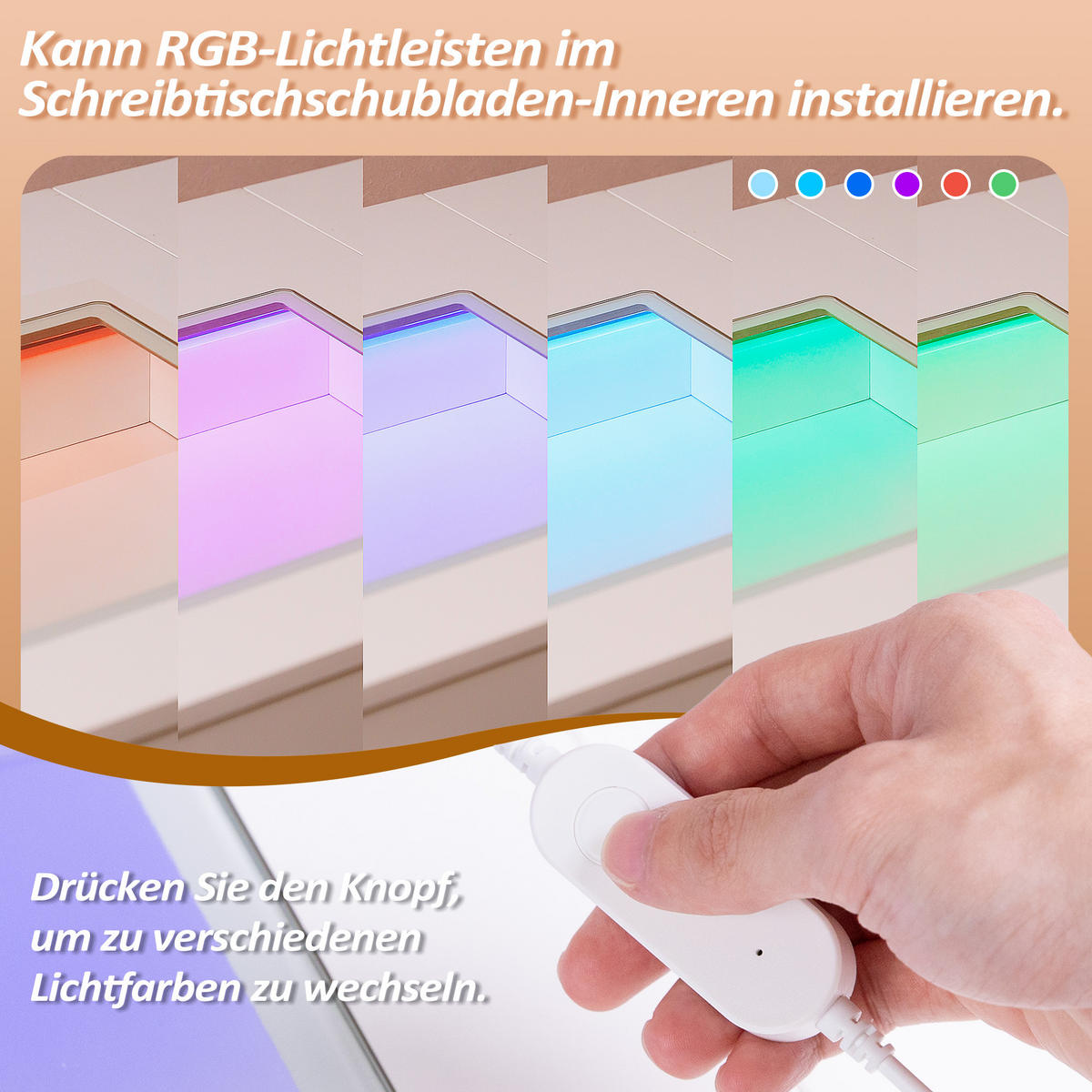 SCHMINKTISCH mit 11 Schubladen 130/55/81 CM und LED Beleuchtung Schminkspiegel 100 x 80 CM - Weiß, Holz/Metall (130/81/55cm) - VANITII