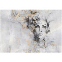 FOTOTAPETE Frau Gesicht Marmor Vliestapete 350x250 - Grau, Papier (350/250cm) - Wallarena