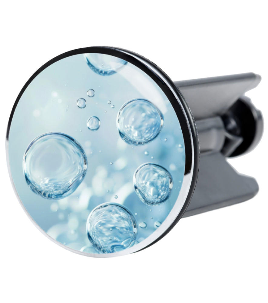WASCHBECKENSTÖPSEL Bubbles - Blau, Kunststoff/Metall (4/7/7cm) - Sanilo
