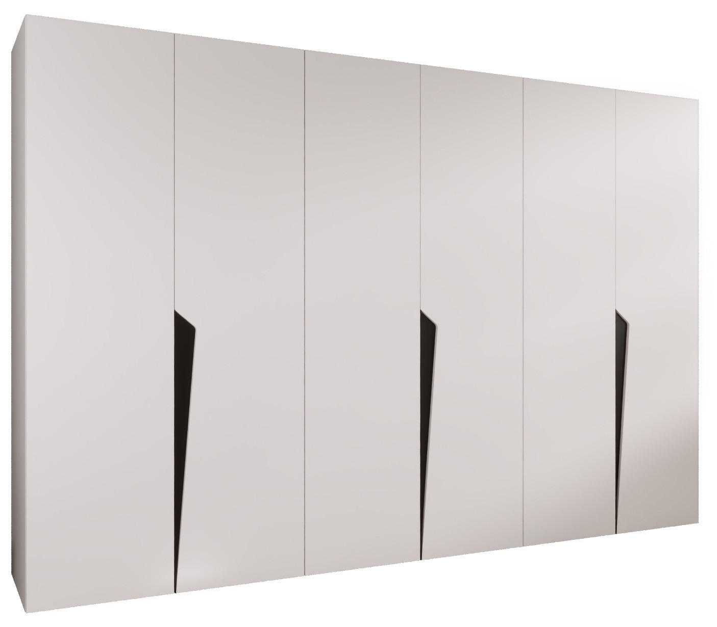 Abiks Möbel Drehtürenschrank Weiß, Schwarz 300x202x52 cm