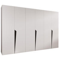 DREHTÜRENSCHRANK 202/300/52 6-türig - Schwarz/Weiß, Holz/Metall (300/202/52cm) - Abiks Möbel