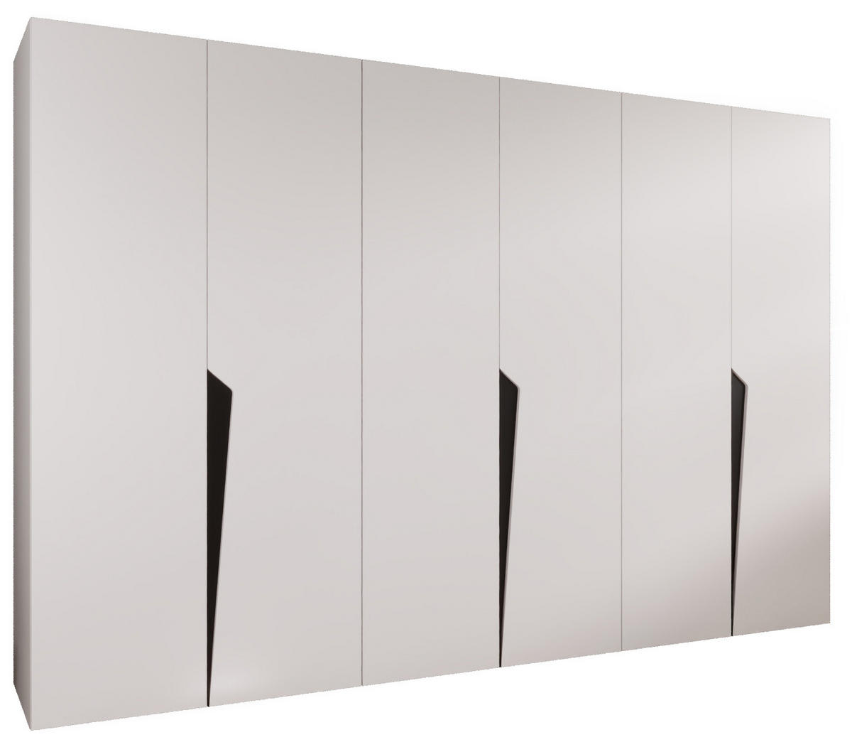 DREHTÜRENSCHRANK 202/300/52 6-türig - Schwarz/Weiß, Holz/Metall (300/202/52cm) - Abiks Möbel