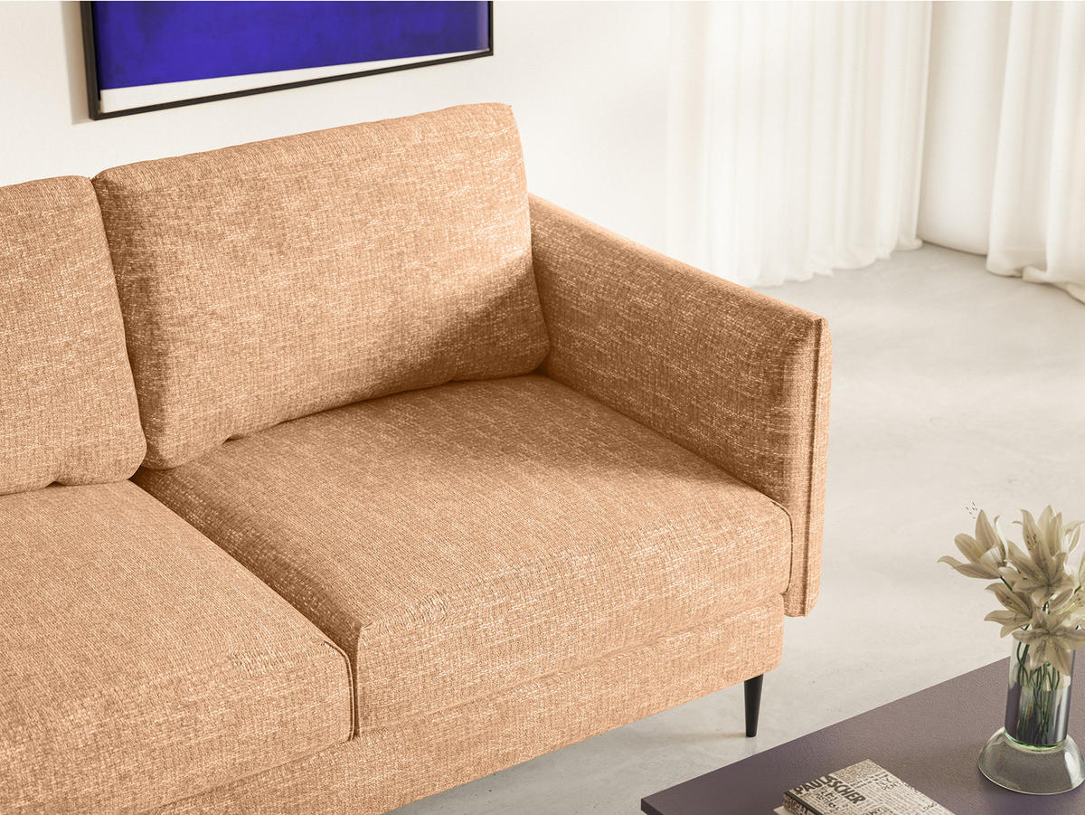 SOFA Koge Ohne Schlaffunktion, Rose - Rosa, Textil (196/95/86cm) - Fedve