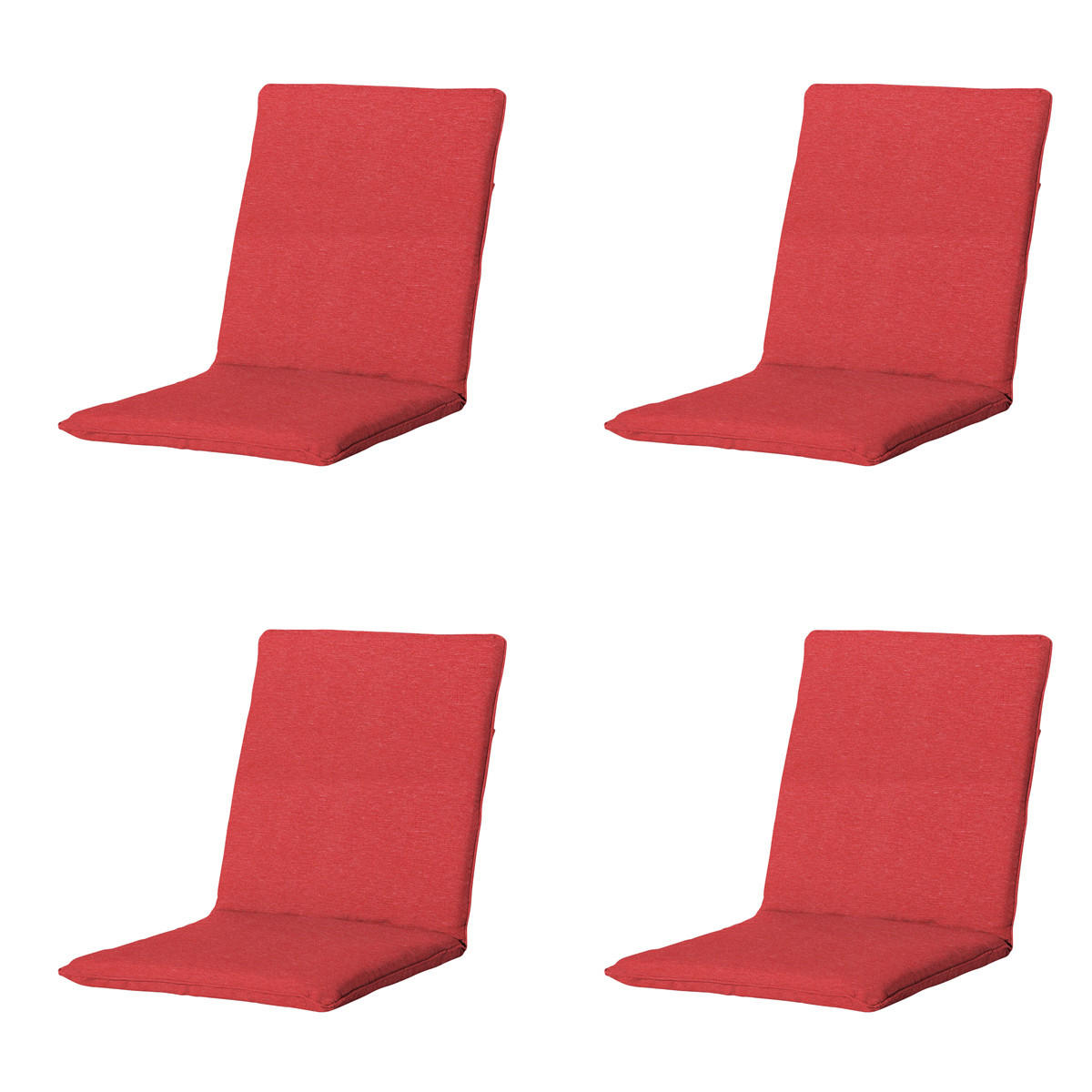 GARTENSTUHLKISSEN Panama 97/49 cm 4er-Set - Rot, Textil (49/6/97cm) - Madison