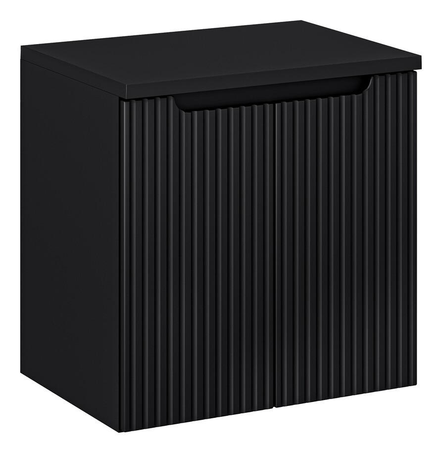 Milaros Markt Waschtischunterschrank Schwarz 60x57x40 cm