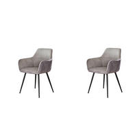 ESSZIMMERSTUHL Rib Grau 59/57/85 cm 2er-Set - Grau, Textil (57/85/59cm) - Hoyz Collection
