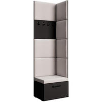 GARDEROBE Margaret V 81/203/43 mit gepolsterten Paneelen - Beige/Schwarz, Holzwerkstoff/Kunststoff (60/206.5/42cm) - Beautysofa