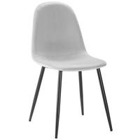 STUHL Lio Hellgrau Samt Gepolstert - Hellgrau, Holz (43/86/55cm) - Bessagi Home