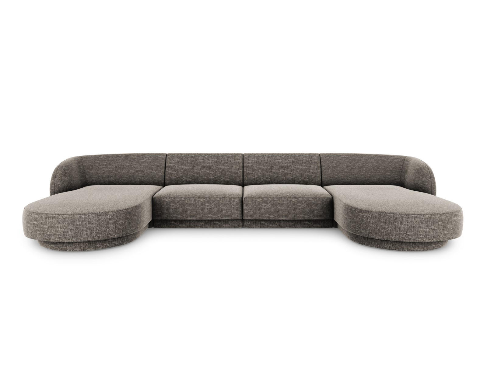 PANORAMASOFA Miley aus Chenille-Stoff grau 5 Sitzplätze - Grau, Textil (156/70/330cm) - Micadoni