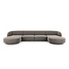 PANORAMASOFA Miley aus Chenille-Stoff grau 5 Sitzplätze - Grau, Textil (156/70/330cm) - Micadoni