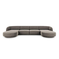 PANORAMASOFA Miley aus Chenille-Stoff grau 5 Sitzplätze - Grau, Textil (156/70/330cm) - Micadoni