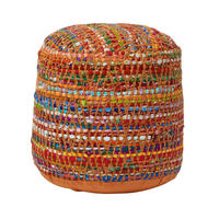 SITZPOUF rund, bunt gemustert 40/40/45 cm - Multicolor, Textil (45/40/45cm) - Homescapes