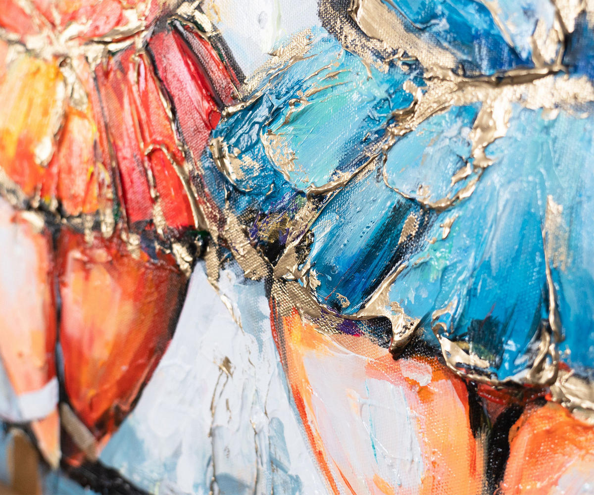 GEMÄLDE Helles Ensemble auf Keilrahmen 115x50 cm - Multicolor, Holz (115/50cm) - YS-art gallery