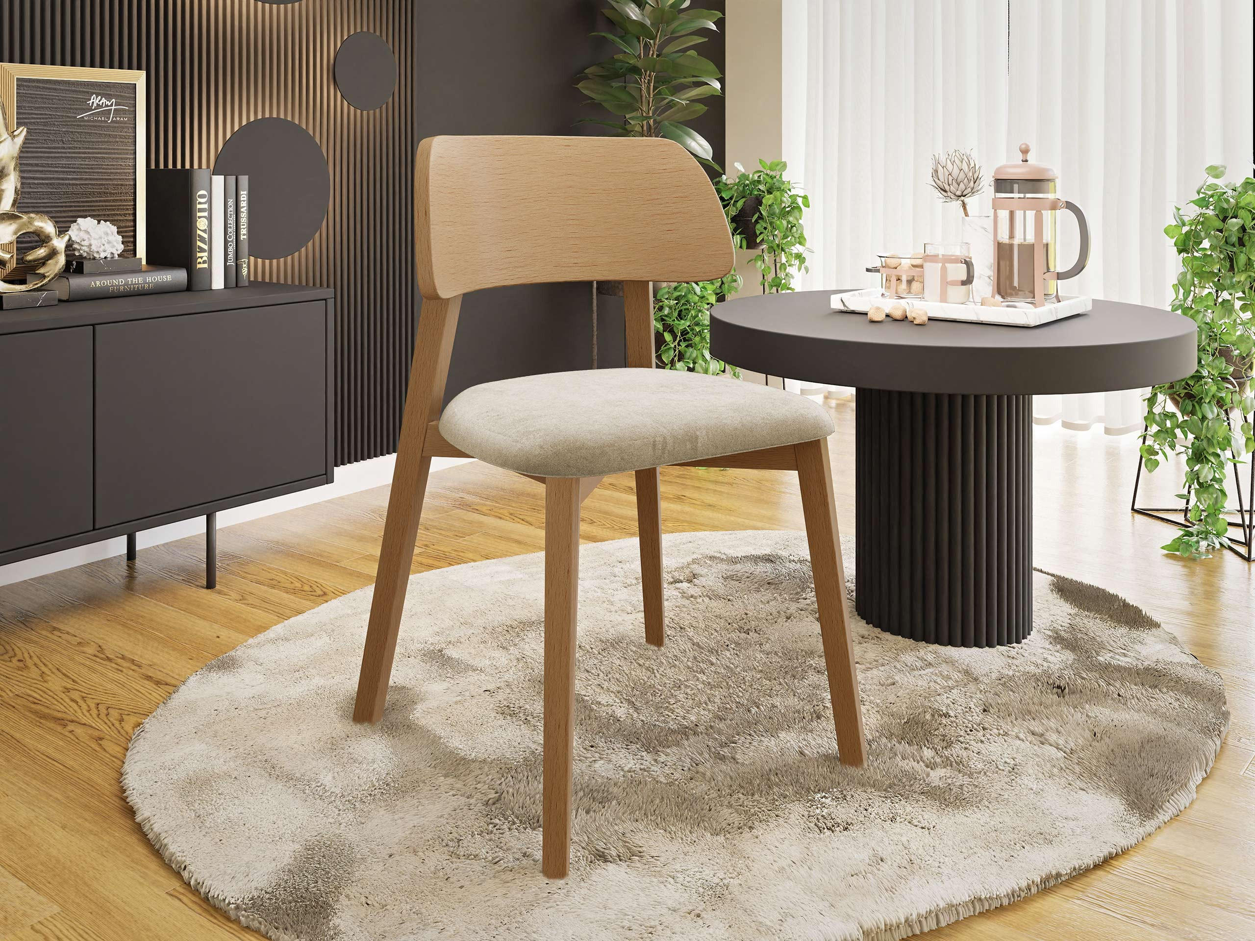 POLSTERSTUHL Dario, Holzfarbe: Natur - Naturfarben, Holz/Textil (47/80/50cm) - MIRJAN24