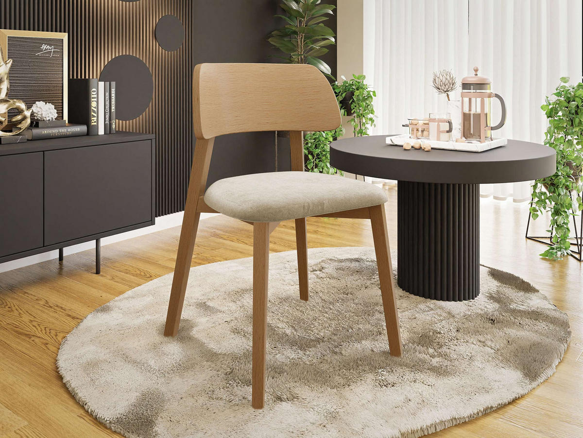 POLSTERSTUHL Dario, Holzfarbe: Natur - Naturfarben, Holz/Textil (47/80/50cm) - MIRJAN24