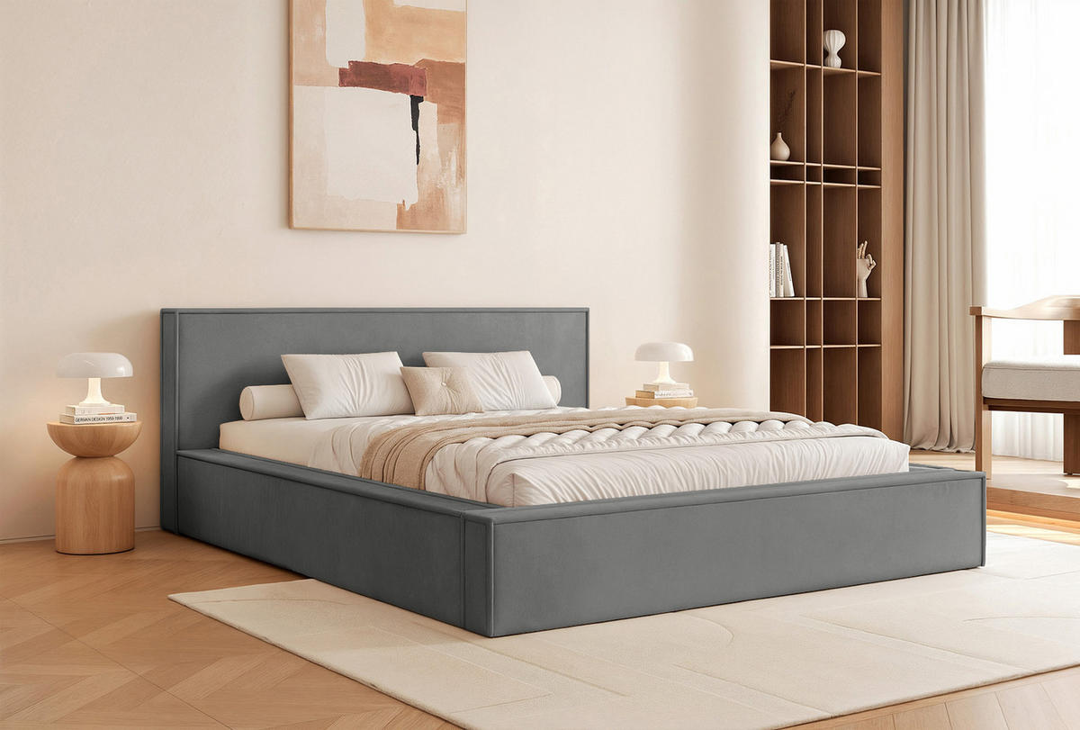 POLSTERBETT Mendocino Classic 120x200 cm, Grau - Grau, Textil (120/200cm) - Fedve