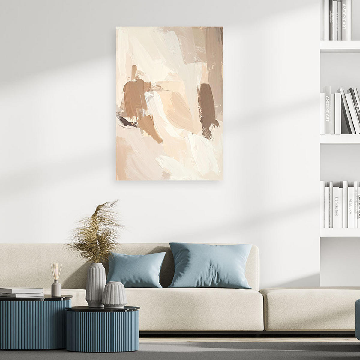 LEINWANDBILD Abstraktion 60x90cm - Beige, Textil (60/90cm) - Feeby