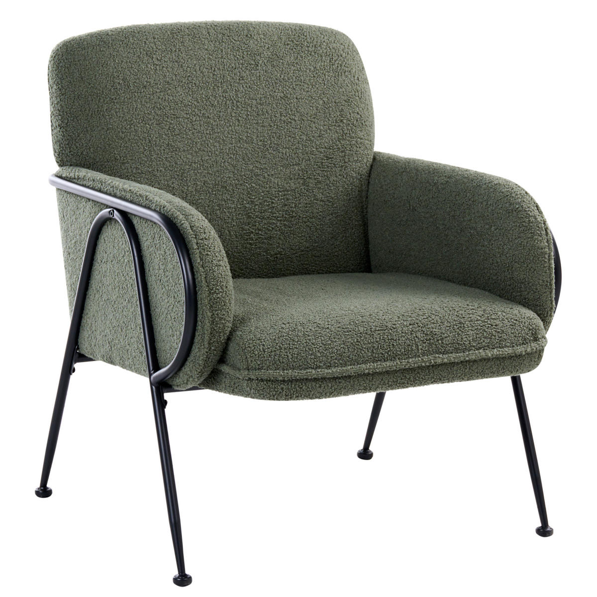 SESSEL Bouclé Grün Trysnes - Grün, Textil (74/84/75cm) - Beliani