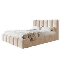 BETT 90x200 - Polsterbett mit Bettkasten und Holzrahmen - Modern Betten - Amor-Samtstoff - Kollektion Lucy - Beige - Beige, Holz/Textil (90/200cm) - Alpi-Möbel