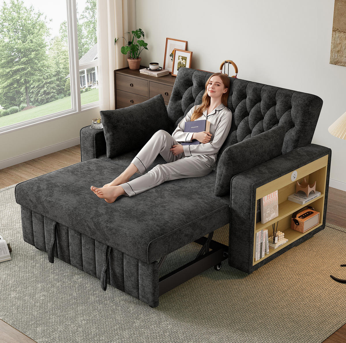 SCHLAFSOFA mit Schlaffunktion 140 x 137 cm Chenille Gray - Grau, Metall (137/84/140cm) - Meubliv