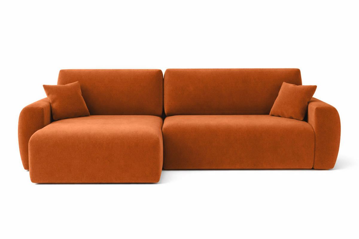 ECKSOFA Mit Schlaffunktion Ariel L, Velours, Stoff Salvador, Braun, Links - Braun, Holz (250/142cm) - Kaiser Möbel