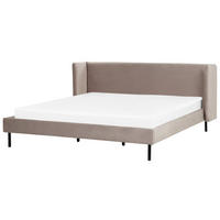 POLSTERBETT 180/200 cm Taupe Arette - Taupe, Textil (180/200cm) - Beliani
