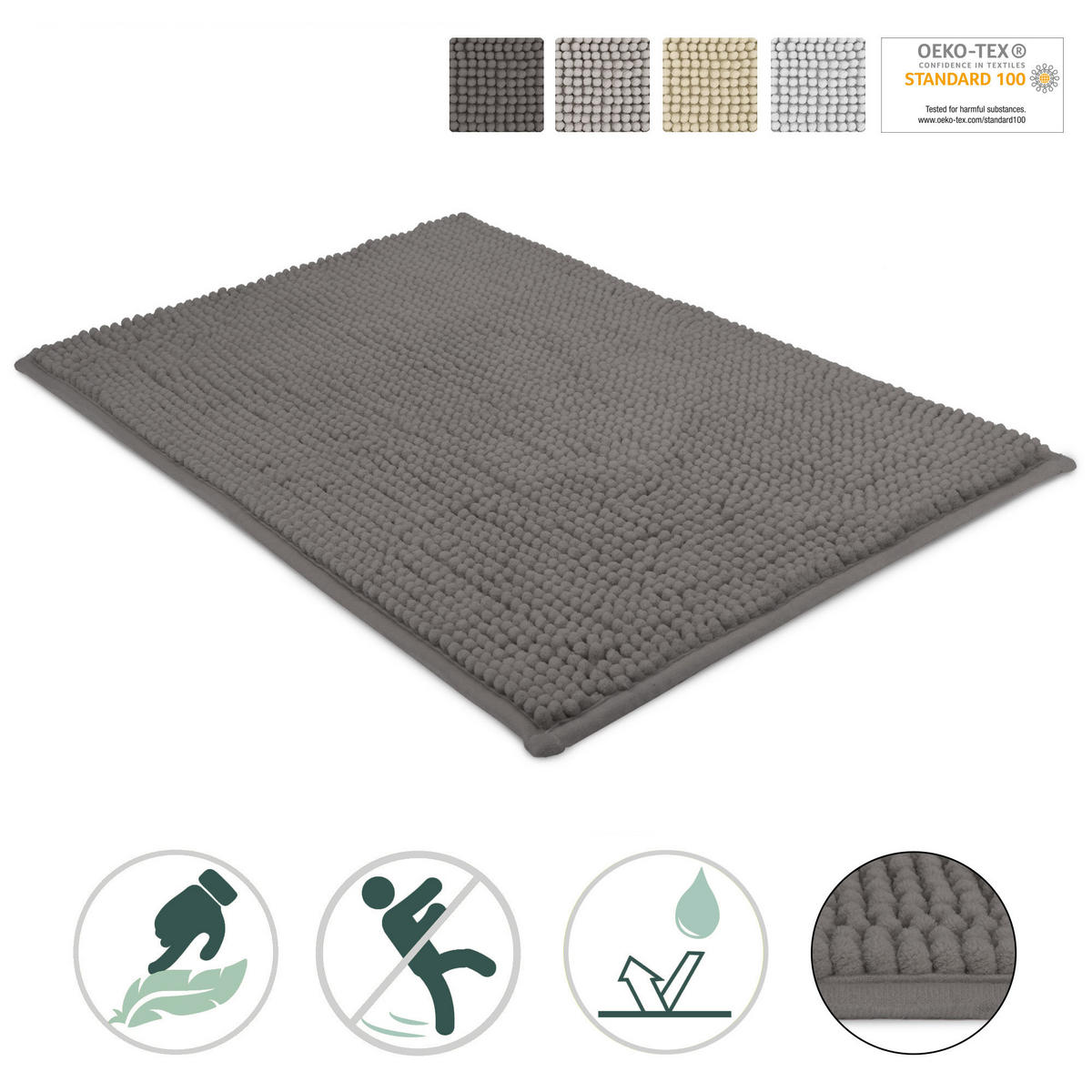 VORLEGER MATTE BeauMare WR 70/120 cm Anthrazit - Anthrazit, Textil (70/120cm) - Beautissu 